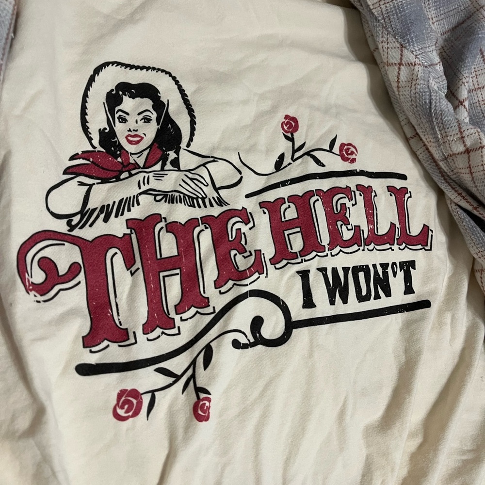 “The Hell I Won’t” Cowgirl Tee - Picture 2 of 3